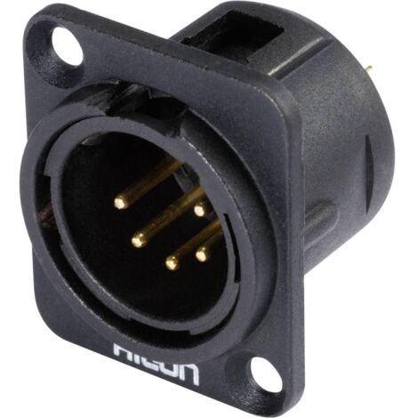 XLR embase mâle, contacts droits Hicon HI-X5DM-G Nombre de pôles: 5 noir 1 pc(s) (1/2)