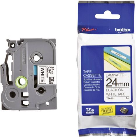 Brother TZe, TZ TZe-251 Couleur de ruban: blanc Couleur de police:noir 24 mm 8 m