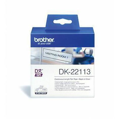 Brother DK-22113 Rouleau d'étiquettes 62 mm x 15.24 m film transparent 1 pc(s) fixation permanente DK22113 Etiquette un