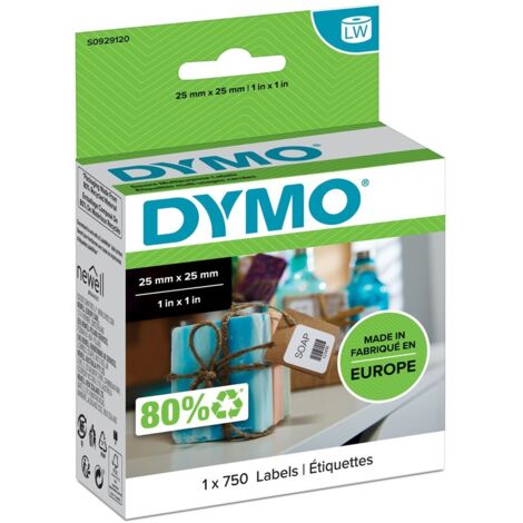 DYMO Rouleau d'étiquettes S0929120 S0929120 25 x 25 mm papier blanc 750 pc(s) décollable Etiquette universelles (1/5)