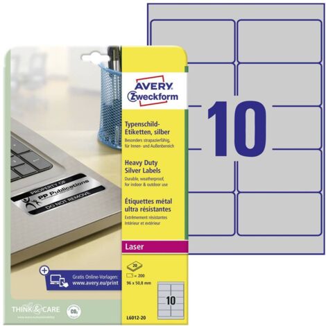 Avery Zweckform Typenschildetikett L6012-20 96x50,8mm 200 St./Pack. (1/4)