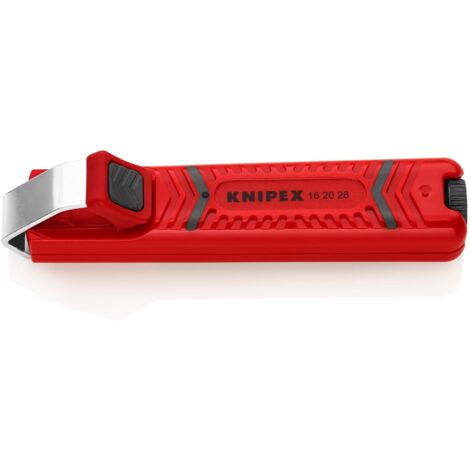 KNIPEX 16 20 28 SB Outil à dégainer avec lame scalpel boîtier en plastique résistant aux chocs 130 mm