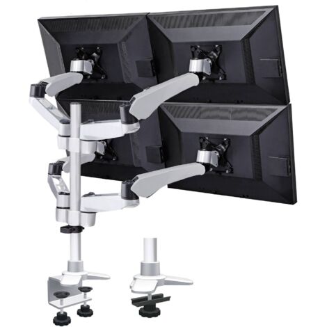 SpeaKa Professional SP-3957076 Flex x4 Support de table pour écran 25,4 cm (10) - 68,6 cm (27) noir, argent réglable (1/5)