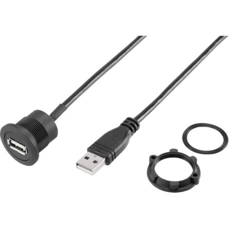 TRU COMPONENTS USB-19-BK Cordon USB 2.0 type A femelle vers USB 2.0 type A mâle embase femelle Contenu: 1 pc(s) (1/3)