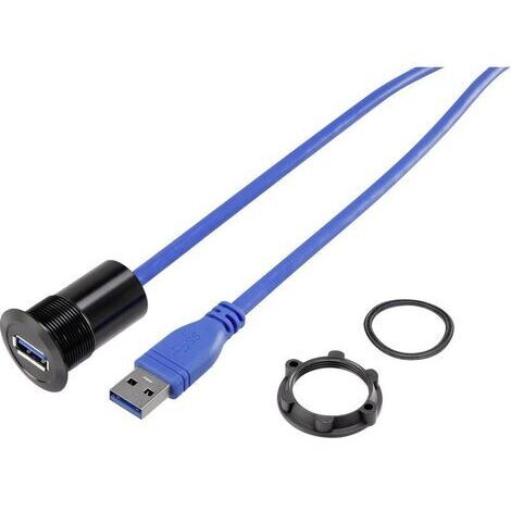 TRU COMPONENTS USB-21 Cordon USB 3.0 femelle type A vers USB 3.0 mâle type A embase femelle Contenu: 1 pc(s) (1/2)