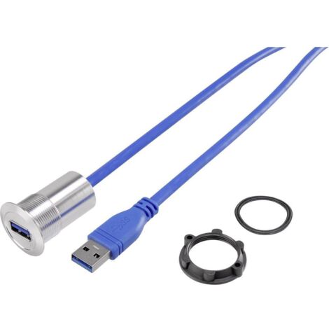 TRU COMPONENTS USB-21-BK Cordon USB 3.0 femelle type A vers USB 3.0 mâle type A embase femelle Contenu: 1 pc(s) (1/3)