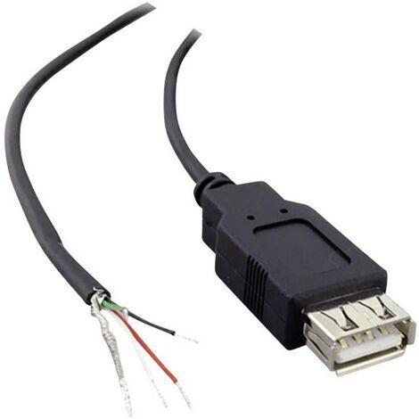Câble confectionné USB A femelle 2.0 avec extrémités ouvertes BKL Electronic 10080111 femelle, droit 1.80 m (1/2)