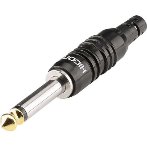 Jack 6.35 mm mâle, droit Hicon HI-J63M07 Nombre de pôles: 2 mono noir 1 pc(s) S195521 (1/2)