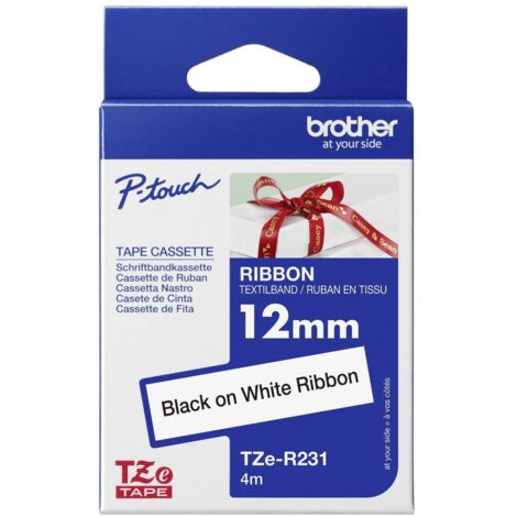 Brother TZE-R231 ruban d'étiquette Noir sur blanc