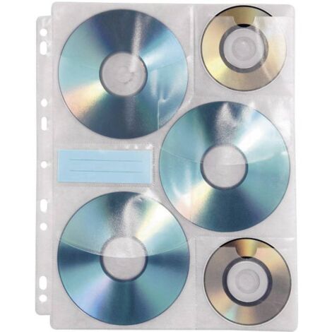 Hama x6 Pochette de classeur CD/DVD 6 CDs/DVDs/disques Blu-ray plastique blanc transparent 10 pc(s) (l x H x P) 23.8 x (1/3)