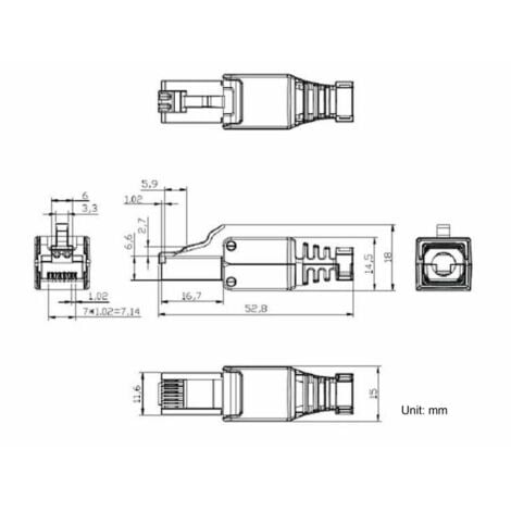 RJ45 mâle, sans outils TRU COMPONENTS 817966 RJ45 mâle, droit naturel 1 pc(s)