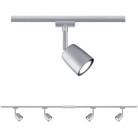 Kit D'éclairage Sur Câble Paulmann WS DC Frame - 5 Spots LED Blanc Chaud 3000K - Câble 10m Chrome Mat - Pour Mur Ou Plafond - Transformateur Inclus