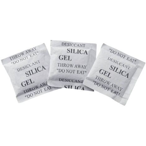 Tru Components – Lot de 250 sachets absorbeurs d'humidité 3 g – Gel de silice transparent – Dimensions 54 x 34 x 3 mm – Protection contre l'humidité