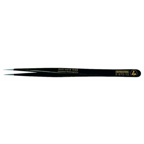 BERNSTEIN Tools for Electronics 5-073-13 Pince brucelle CMS SS SA-ESD très pointue, effilée 140 mm (1/2)