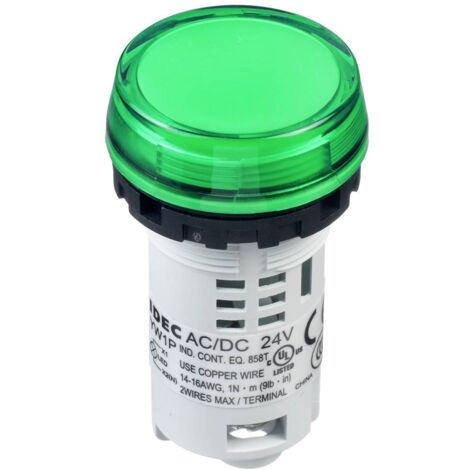 Idec Voyant lumineux blanc/vert 24 V/AC, 24 V/DC 1 pc(s) S113982 (1/2)