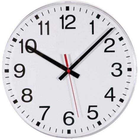 Horloge murale EUROTIME 55000 radiopiloté(e) 30 cm blanc (1/2)