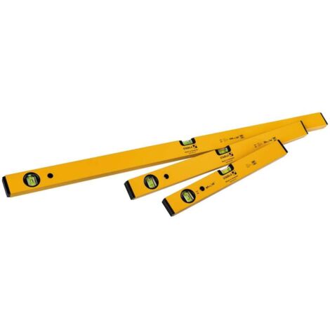 Stabila – Niveau à bulle 19819 – Set de 3 niveaux 40 cm, 60 cm, 100 cm – Précision ± 0,5 mm/m – Aluminium léger et durable
