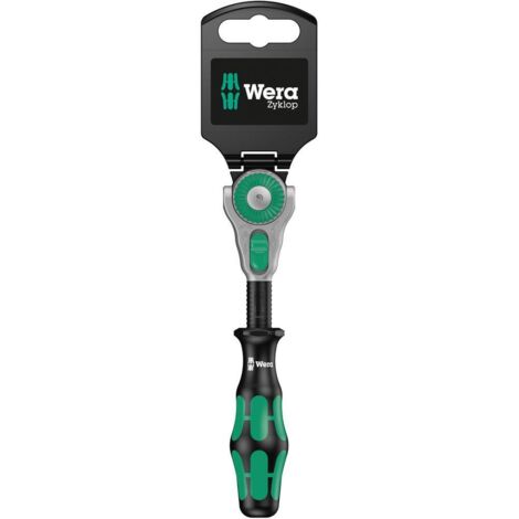 Wera – Cliquet réversible 1/4' (6.3 mm) 152 mm – 72 dents – Couple max 62 Nm – Pour espaces restreints – Série Zyklop - C94781