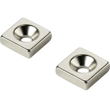 Aimant permanent rectangulaire N35 température limite (max.) : 80 °C Conrad Components W25L25T3-M5 (1/2)