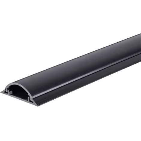 Tru Components – Protège-câbles 1571661 PVC noir – Longueur 1000 mm – 1 canal pour câbles Ø 11.5 x 24.5 mm – Bande adhésive double face