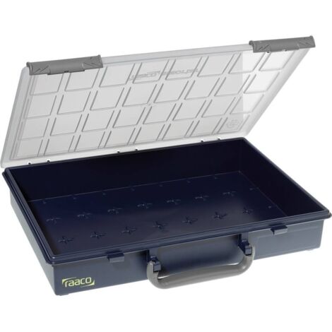 Mallette de rangement 338 x 261 x 57 mm – Polypropylène résistant aux chocs – 1 compartiment – Couvercle transparent à charnière – Raaco - S045011