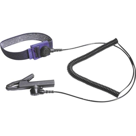 BERNSTEIN Tools for Electronics 9-342 Bracelet antistatique (ESD) noir câble de terre inclus Bouton-pression 3 mm, Pres (1/2)