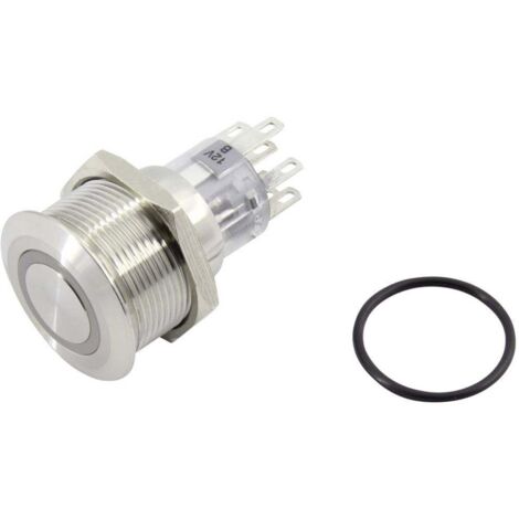 Bouton-poussoir TRU COMPONENTS TC-GQ22-A-22E/W/12V/S203 1602473 250 V 5 A 2 x Off/(On) IP65 à rappel 1 pc(s) (1/2)