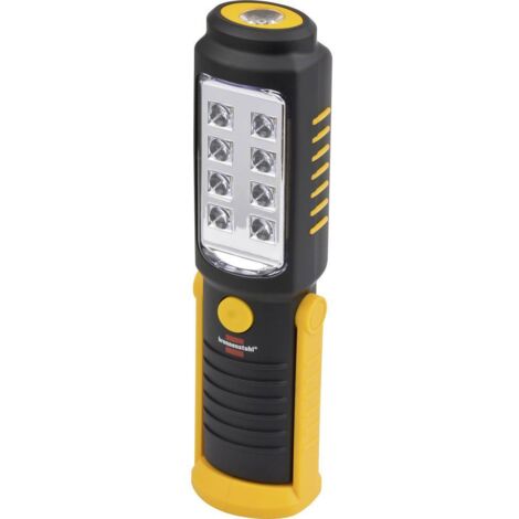 Brennenstuhl – Lampe torche LED 250+100 lumens – Alimentation 3 x AA – Support magnétique et crochet orientable – Dimensions 5,5 x 4,7 x 21,5 cm - EM1175410010