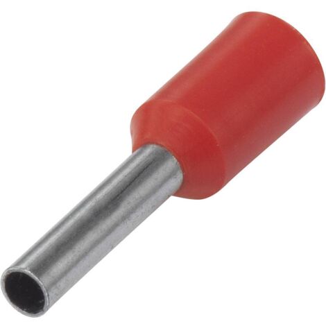 EMBOUT SIMPLE D'EXTRÉMITÉ DE CÂBLE TRU COMPONENTS E100-18RD 1091298 1 X 10 MM² X 18 MM PARTIELLEMENT ISOLÉ ROUGE 100 PC( (1/2)
