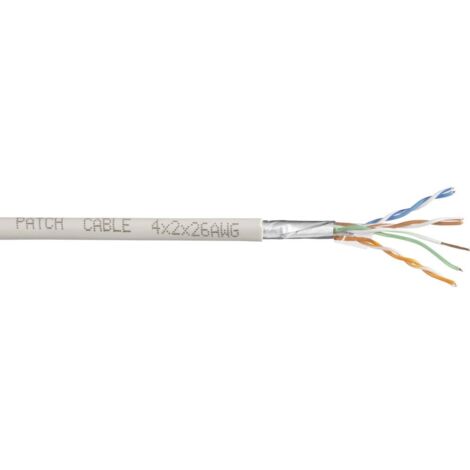 TRU COMPONENTS Câble réseau CAT 6 F/UTP 4 x 2 x 0.27 mm² blanc 50 m