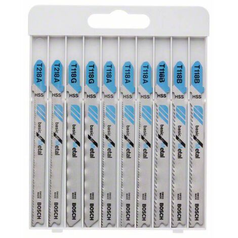Bosch – Lames de scie sauteuse 10 pièces 2607010631 – Pour métal – Couper tôles, tubes et profilés – Compatible scies à tige unique