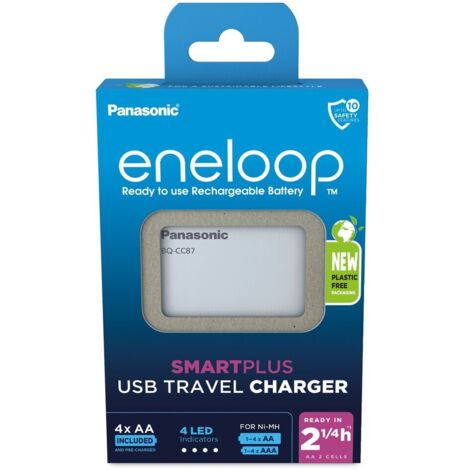 Panasonic BQ-CC87 +4x eneloop AA Chargeur de piles rondes NiMH LR03 (AAA), LR6 (AA) (1/5)