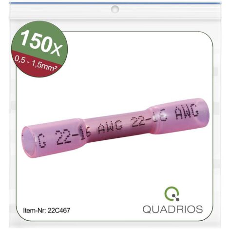 Quadrios 22C467 Prolongateur avec gaine thermorétractable 0.5 mm² 1.5 mm² entièrement isolé rouge 1 set (1/5)