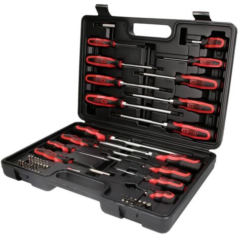 Kstools – Coffret de tournevis 39 pièces – Acier chrome vanadium – Poignée bi-composante ergonomique – Embouts pour vis 1/4' – Mallette robuste - 39pcs