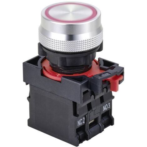 TRU COMPONENTS TC-10091040 ONPOW26-11E/R/12V Interrupteur à pression 250 V 5 A 1 x On/(On) à rappel rouge IP40 1 pc(s) S554872 (1/3)
