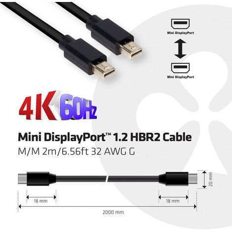 Câble vidéo, mini fiche DP - fiche HDMI™, Ultra-HD 4K, 1,50 m
