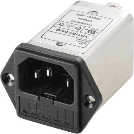 TRU COMPONENTS TC-10101432 Filtre d'alimentation avec connecteur femelle pour appareil 250 V/AC 6 A 0.8 mH (L x l x H) (1/3)