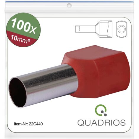 Quadrios 22C440 Embout double d'extrémité de câble 10 mm² partiellement isolé rouge 1 set (1/5)