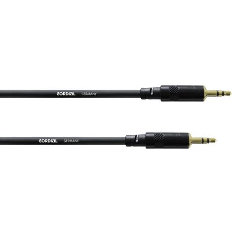 Câble de liaison Jack [1x Jack mâle 3.5 mm - 1x Jack mâle 3.5 mm] Cordial CFS 1,5 WW noir 1.50 m X136171 (1/2)