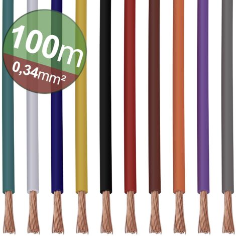 Quadrios 22CW003 Assortiment de cordons 1 x 0.34 mm² blanc, bleu, marron, orange, vert, jaune, gris, violet, noir, roug (1/4)