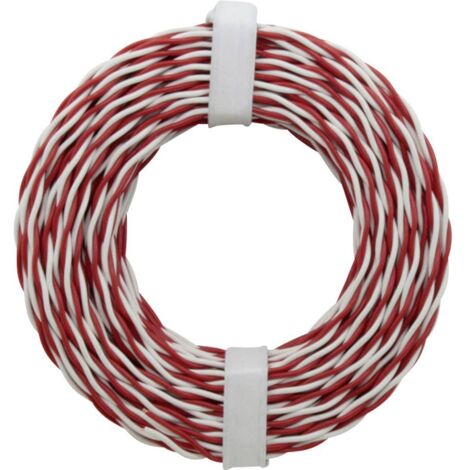 Fil pour sonnette Donau Elektronik 205-10 2 x 0.2 mm² rouge/blanc 10 m W181902 (1/2)