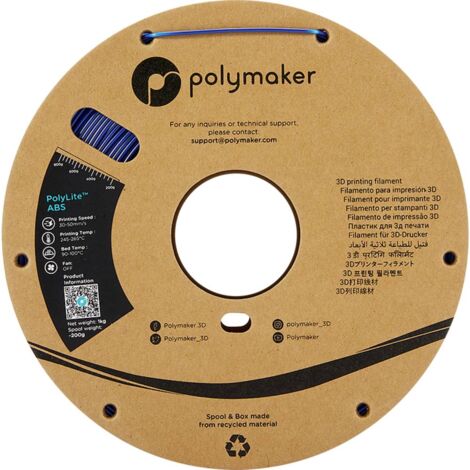 Polymaker PE01007 PolyLite Filament ABS inodore 1.75 mm 1000 g bleu 1 pc(s)