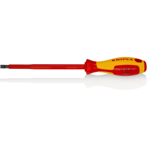 KNIPEX 98 20 65 Tournevis pour vis à fente poignée isolante bi-matière, certifiée VDE brunie 262 mm (1/2)