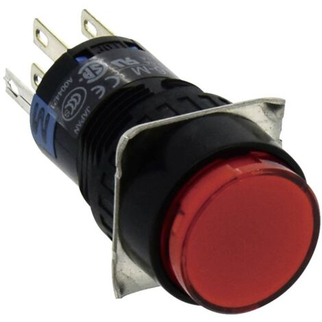 Idec AL6M-M24P-R AL6M-M24P-R Bouton-poussoir lumineux à rappel 250 V 1 A 2 x Off/(On) à rappel rouge IP65 1 pc(s) (1/2)