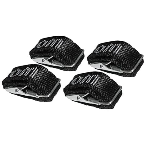 EUFAB 12027 LOT DE 4 SANGLES D'ARRIMAGE EN TEXTILE EXTRA LONGUES POUR BUTÉES DE ROUE LARGES LONGUEUR DE LA SANGLE 45 CM