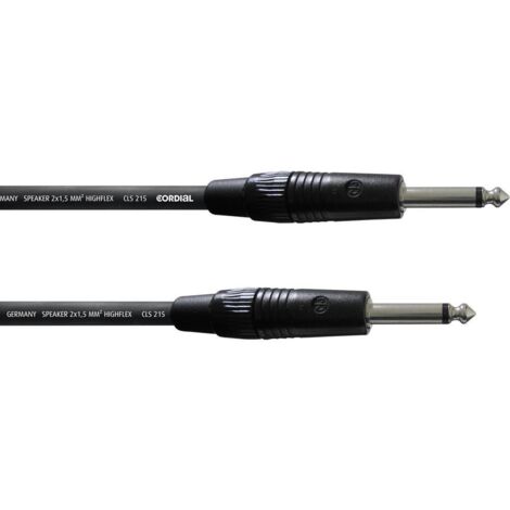 Cordon haut-parleur [1x Jack mâle 6.35 mm - 1x Jack mâle 6.35 mm] Cordial CPL 1,5 PP noir 1.50 m (1/2)