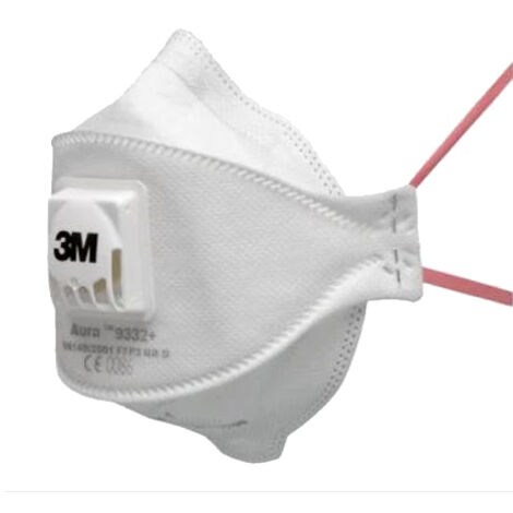 3M – Masque de protection pliable 9332 FFP3 NR D avec soupape – Lot de 10 – Conception à 3 panneaux pour confort respiratoire (1/10)