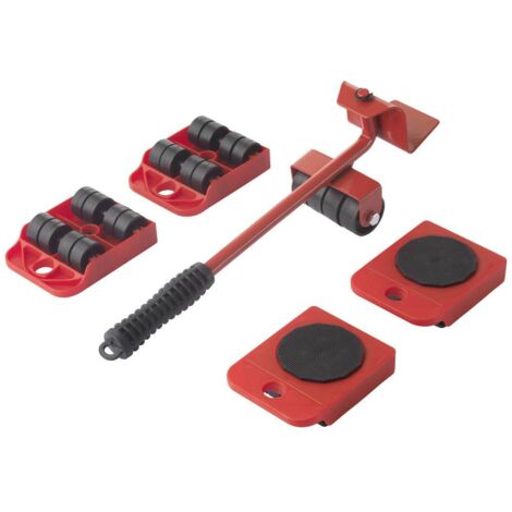 Toolcraft – Kit de cales de levage et de roulettes de transport pour meubles – TO7730013 – Charge max 15kg – Corps en acier robuste – Roulettes en ABS