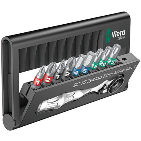 Kit embouts WERA Bit-Check 10 pieces Zyklop Mini inclus BiTorsion (1/5)