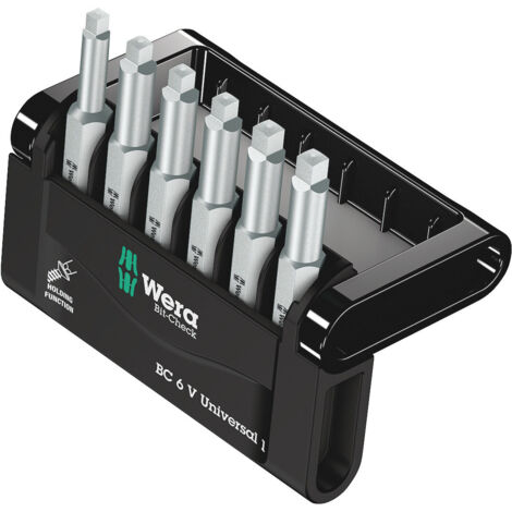 Wera Bit-Check 6 V Universal 1 05056478001 Jeu d'embouts 6 pièces carré intérieur (Robertson) zone de torsion (1/5)